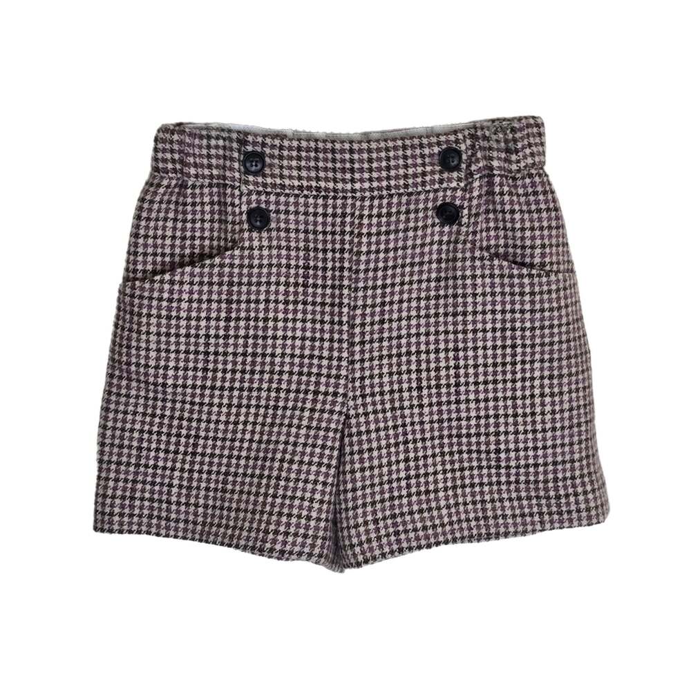 Bonpoint Girls Beige Wool Blend Houndstooth Shorts Child Size 10